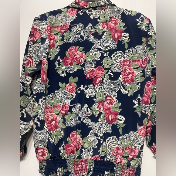 VINTAGE Copy Cats Woman Button Up Blouse Floral Rose Pattern Size 8 - Picture 8 of 8
